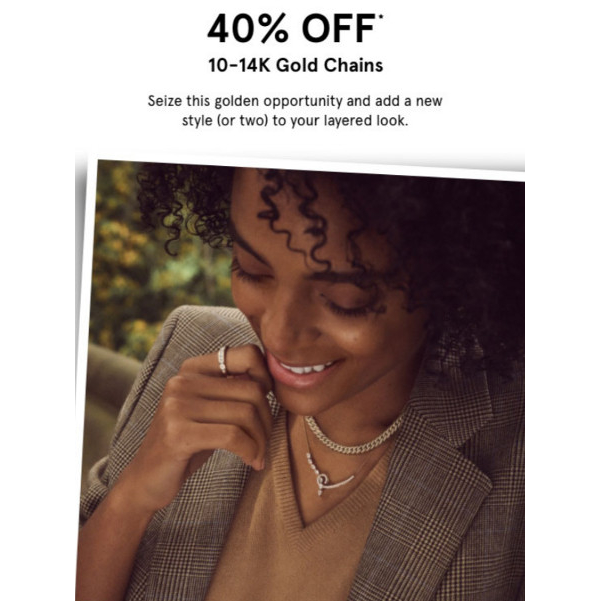 40% OFF 10-14K GOLD CHAINS icon