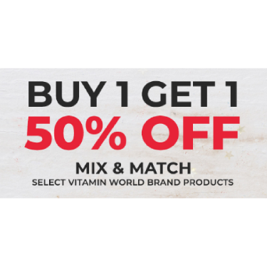 B1G1 50% OFF MIX & MATCH VITAMIN WORLD BRAND PRODUCTS icon